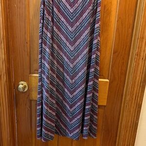 Westport Chevron Maxi Skirt in Black, Red, and White